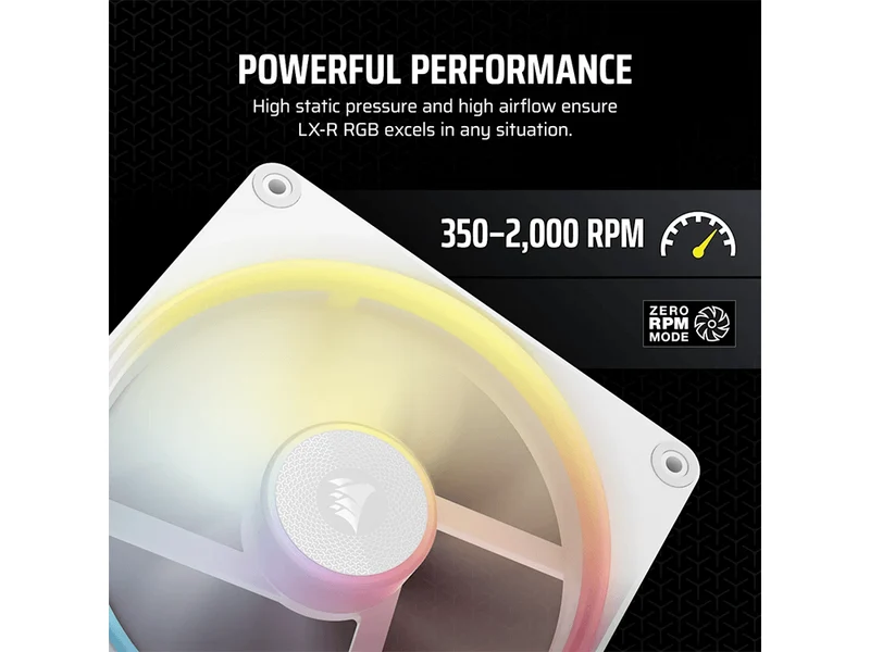 Corsair LX140-R RGB White 140mm PWM Reverse Fan - 2 Pack (CO-9051056-WW)