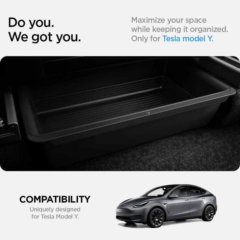 Spigen Tesla Model Y (2020-2026) Rear Under Air Outlet Storage Box TO223 (Carbon Edition)