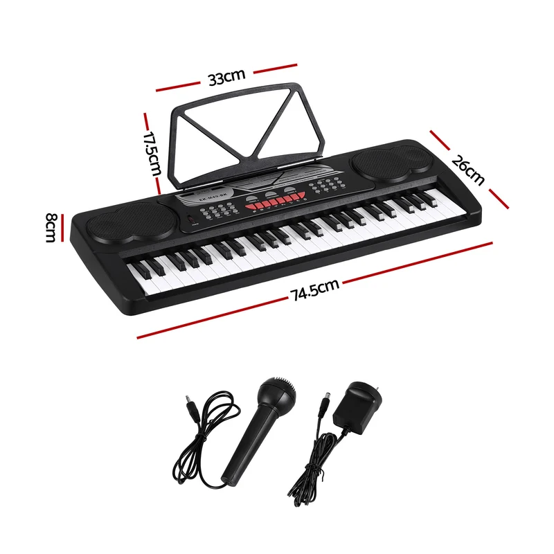 Alpha 49 Key Electronic Keyboard Portable Digital Piano Musical Instrument Black