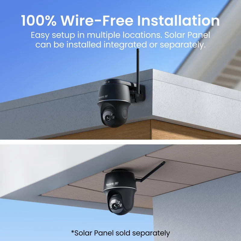 Reolink Argus PT Ultra 4K Pan Tilt Wireless Automatic Tracking Battery Security Camera 2 Pack (Black)