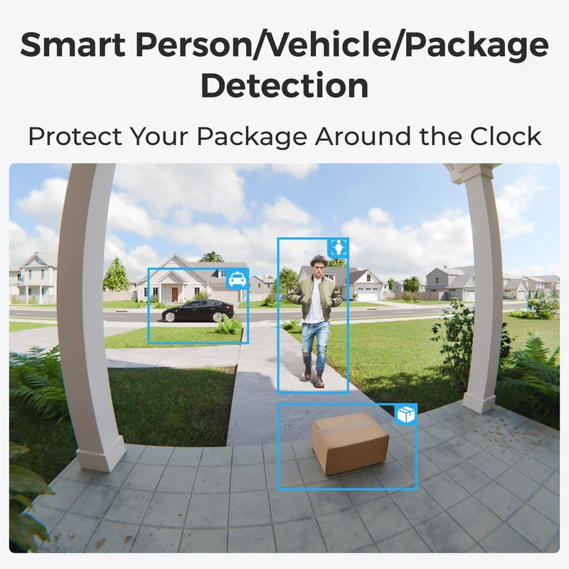 Reolink 2K 4MP Battery Video Doorbell Smart Detection Chime (White)