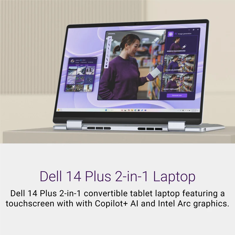 Dell 14 Plus 14" FHD+ 2-in-1 Copilot+ AI PC Laptop (Intel Core Ultra 7-256V)[1TB]