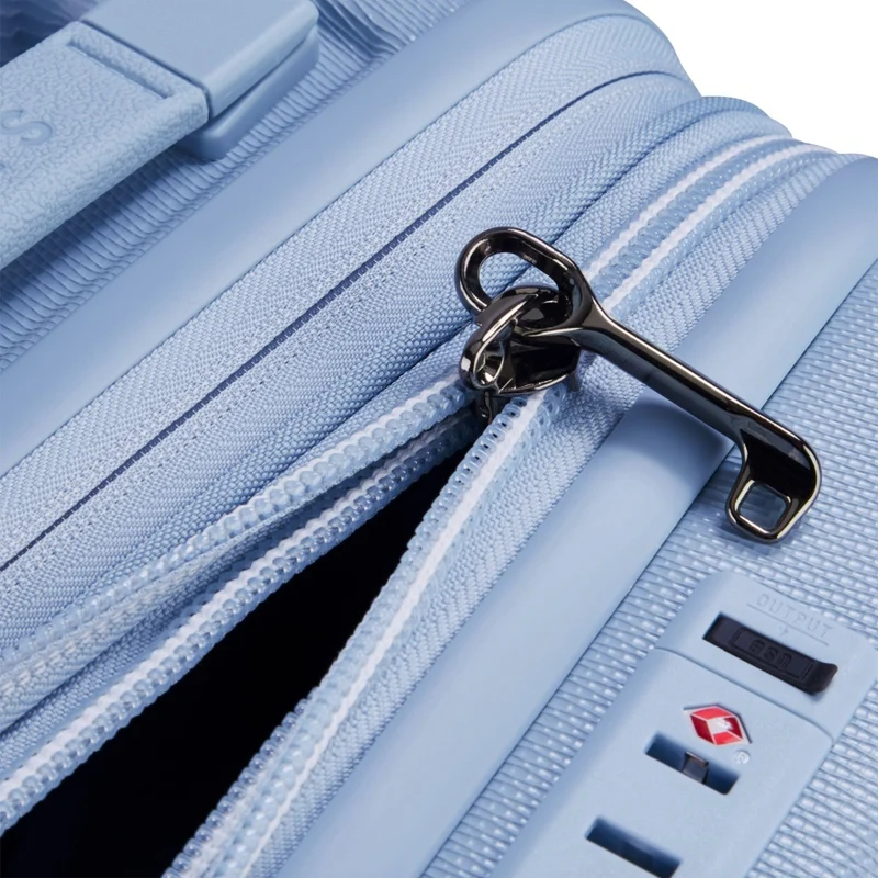 Delsey Chatelet Air 2.0 Carry On 4 Wheel Suitcase with TSA Lock Light Blue 55 cm
