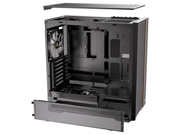 Antec FLUX REAR Wood Trim Tempered Glass ATX Mid-Tower Case