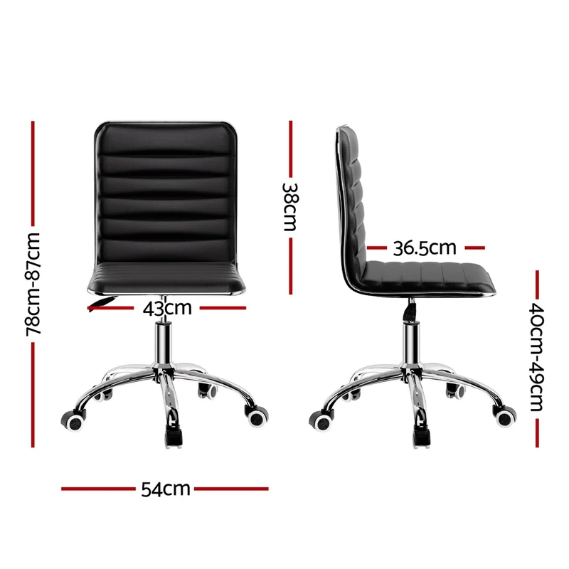 Artiss Office Chair Conference Chairs PU Leather Low Back (Black)