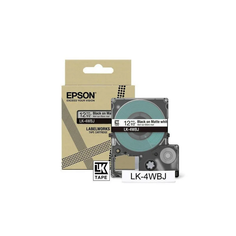 Epson LK-4WBJ Etikettenkassette, matt, schwarz-weiß 12mm