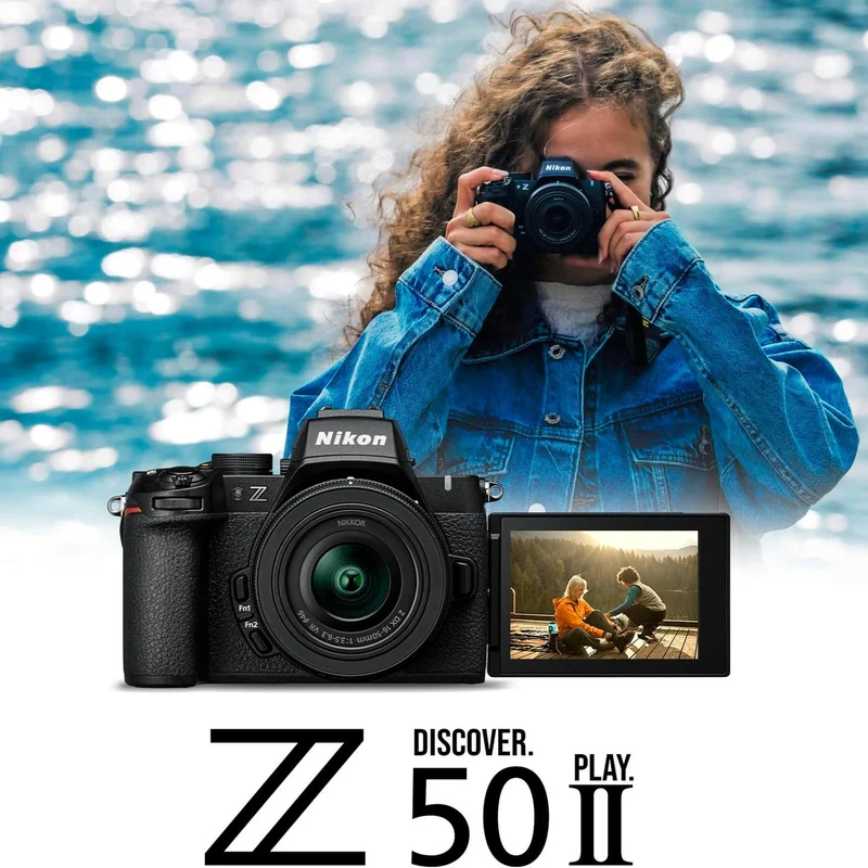 Nikon Z50 II 20.9 MP DX-Format Lightweight and Compact Mirrorless Camera with 16-50mm Lens Bundle with Nikon FTZ II Mount Adapter (2 Items)