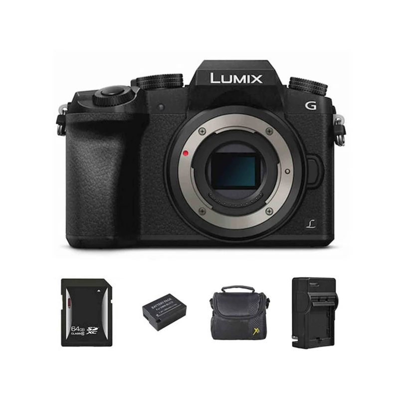 Panasonic DMC-G7 Mirrorless Micro 4/3 Digital Camera + 2 Batteries, 64GB & More Bundle