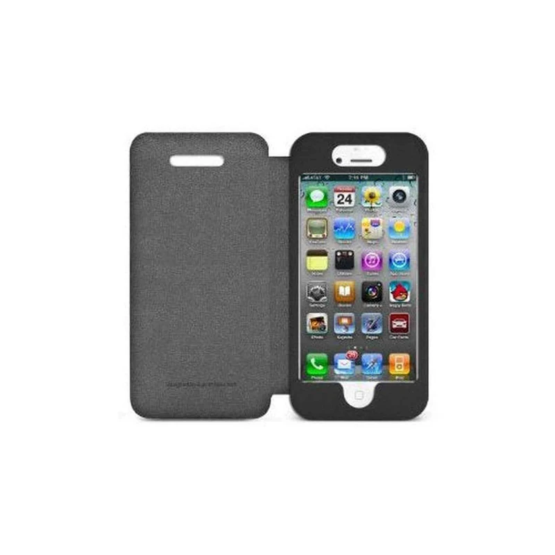 iLuv ICA7J346BLK Pocket Agent Premium Appointed Leather for Apple iPhone 5 - 1 Pack - Retail Packaging - Black