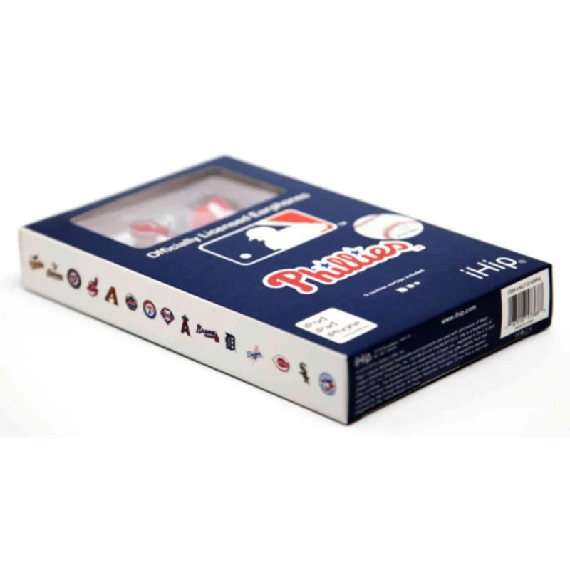 iHip MLF10169PHL MLB Philadelphia Phillies Printed Ear Buds, Blue/Red