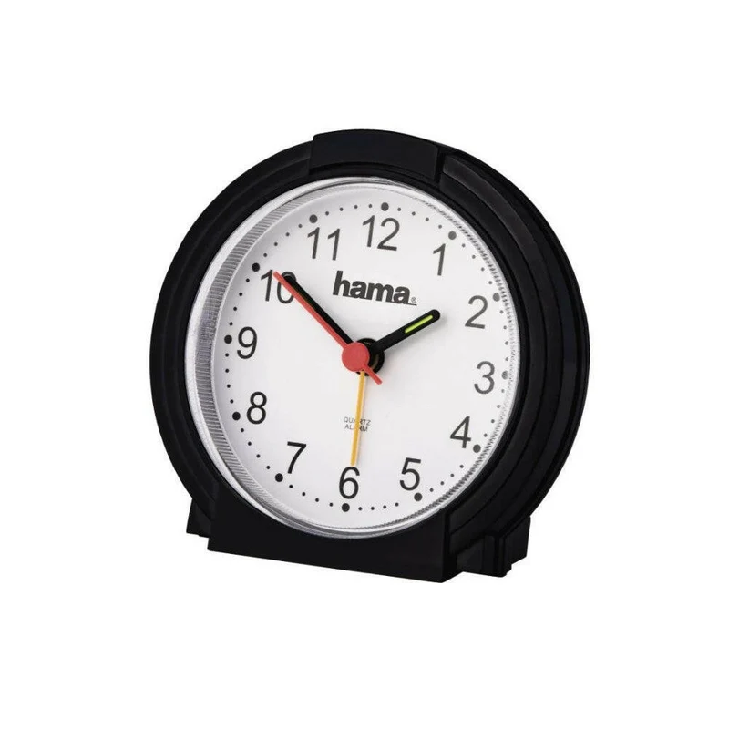 Hama Classic Wecker Analog Rund Schwarz LED luminous 12,5 x