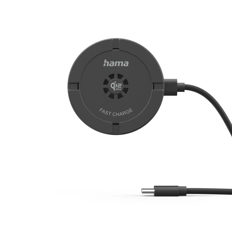 Hama 00201756 Kabelloses Qi2 Ladepad 25W, USB, Schwarz