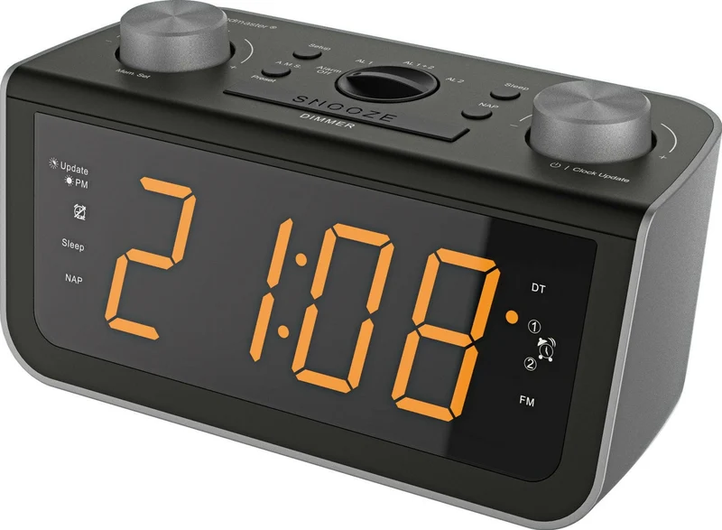 Soundmaster FUR5005 Funkwecker mit Dual-Alarm und Dimmer