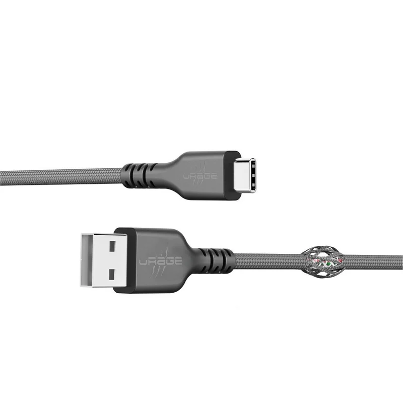 uRAGE uFlex USB-Kabel USB-A auf USB-C, 2,20 m Mesh Schwarz