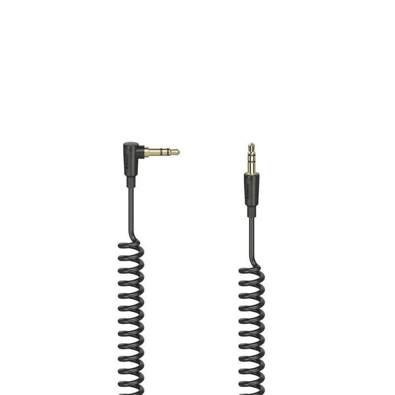 Hama 3.5 mm Klinken-Spiralkabel 90° Stereostecker 0,75 m