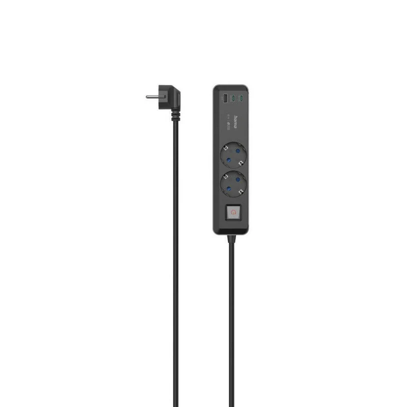 Hama 5in1 Steckdosenleiste USB-C 65W mit Schalter, 1,4m