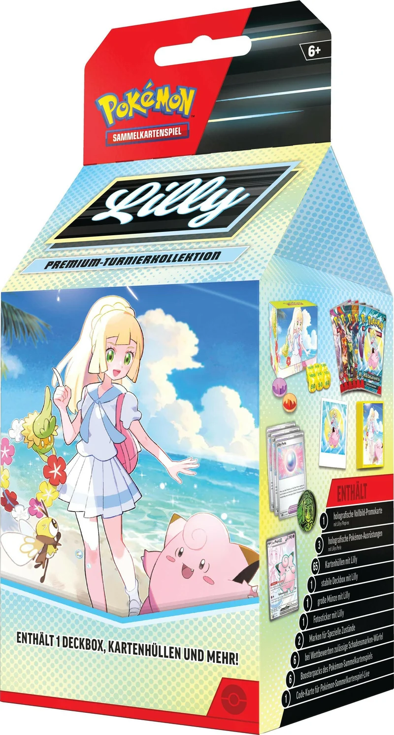 Pokémon Premium-Turnierkollektion Lilly mit 6 Boosterpacks
