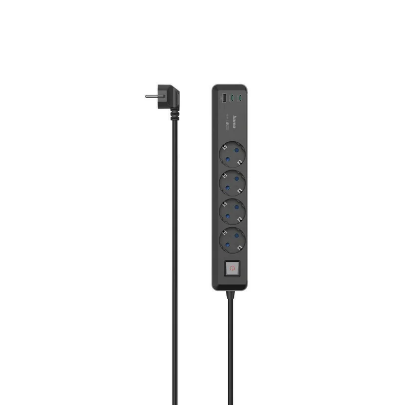 Hama Steckdosenleiste 4-Fach USB-C/A 65W PD Schalter 1,4m