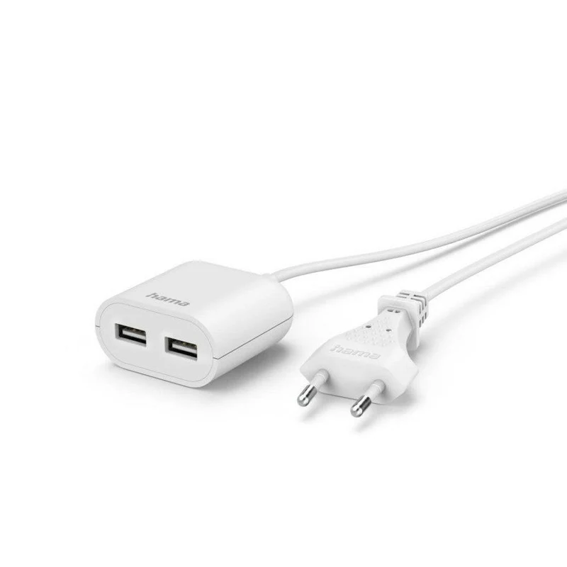 Hama USB-Netzteil 2x USB-A 2,4A mit 1,9m Kabel, 12W