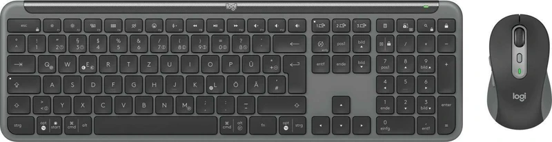 Logitech MK950 Slim kabelloses Tastatur-Maus-Set, Graphit