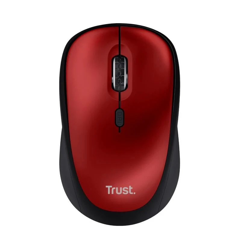 Trust Yvi+ Maus Leise Funkmaus 800-1600 DPI Kabellos Rot