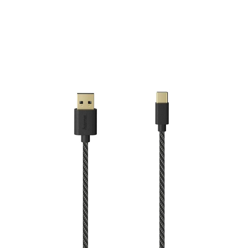 Hama 00201002 USB-A auf USB-C Kabel 1,5m, USB2.0, vergoldet