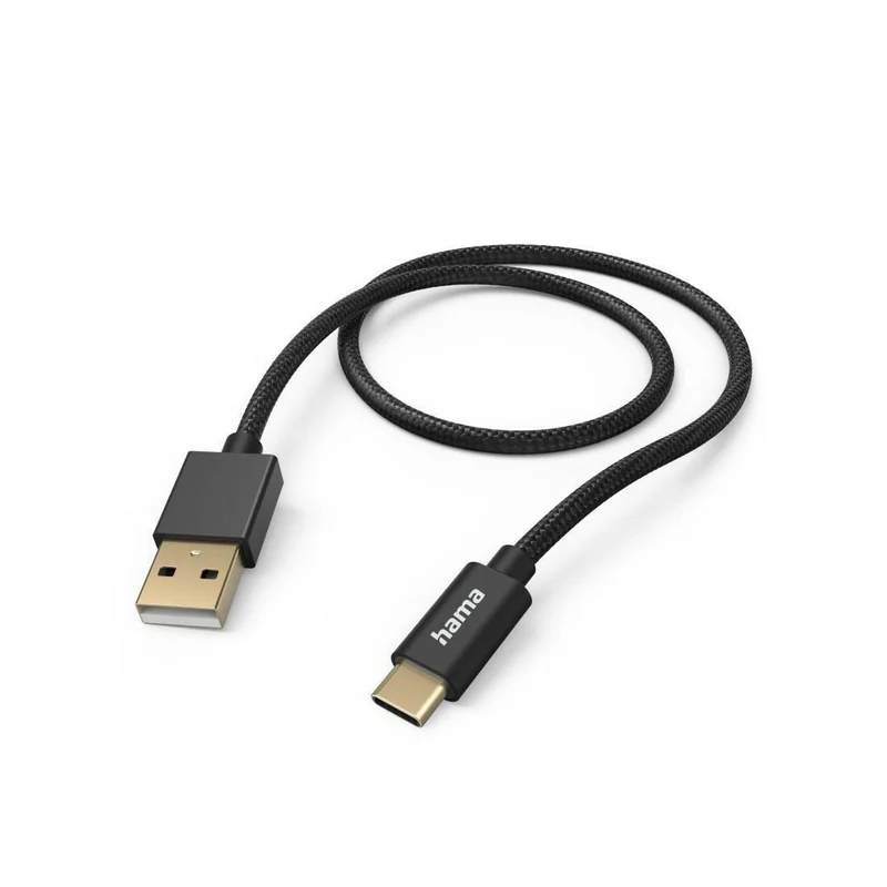 Hama USB-A auf USB-C Kabel 1,5m Schwarz Nylon