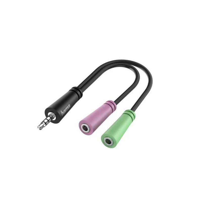 Hama Audio Adapter 3,5mm Klinke 4-pol. auf 2x3-pol., HiFi