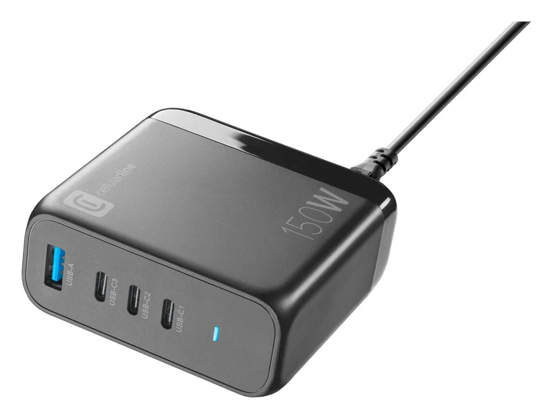 Cellularline MULTIPOWER Desk GaN 150W Ladegerät 4 Ports