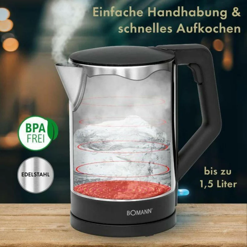 Bomann WKS 3002 CB Edelstahl Wasserkocher
