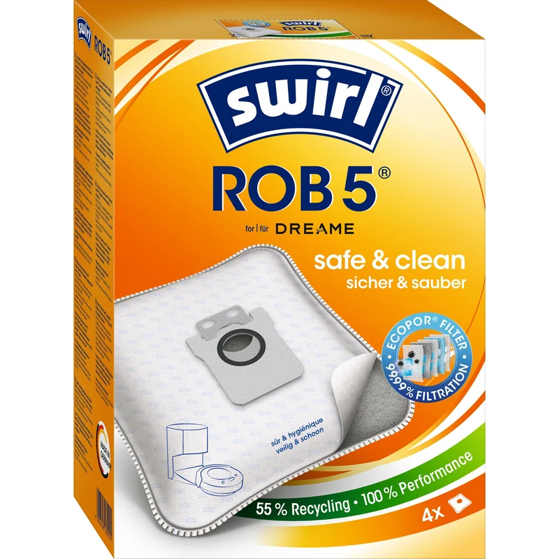 Swirl ROB 5 EcoPor Staubsaugerbeutel (4) reißfest