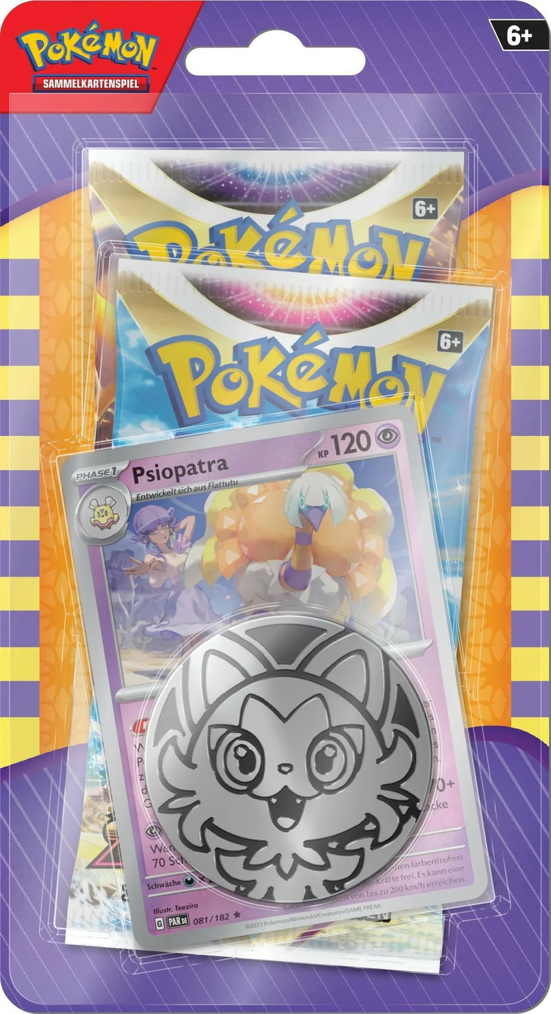 Pokémon Zwei-Boosterpack-Blister mit Psiopatra & Münze