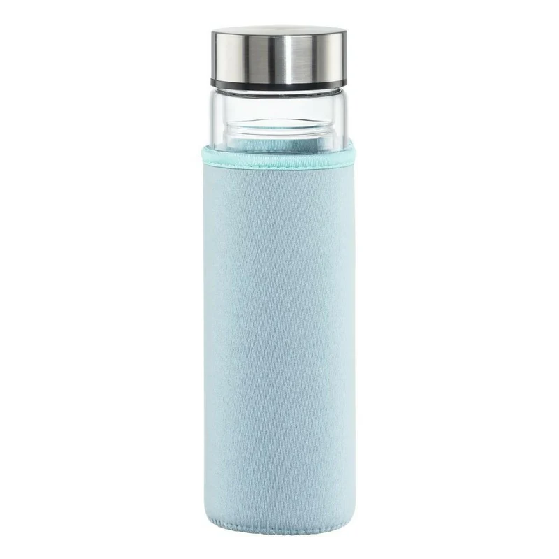 Xavax Glasflasche 450 ml, mit Edelstahlfilter und Hülle
