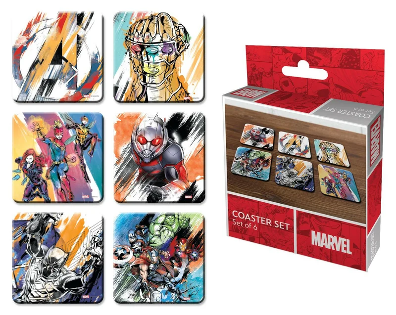 Avengers Untersetzer Set 6er, hitzebeständig, Korkrücken