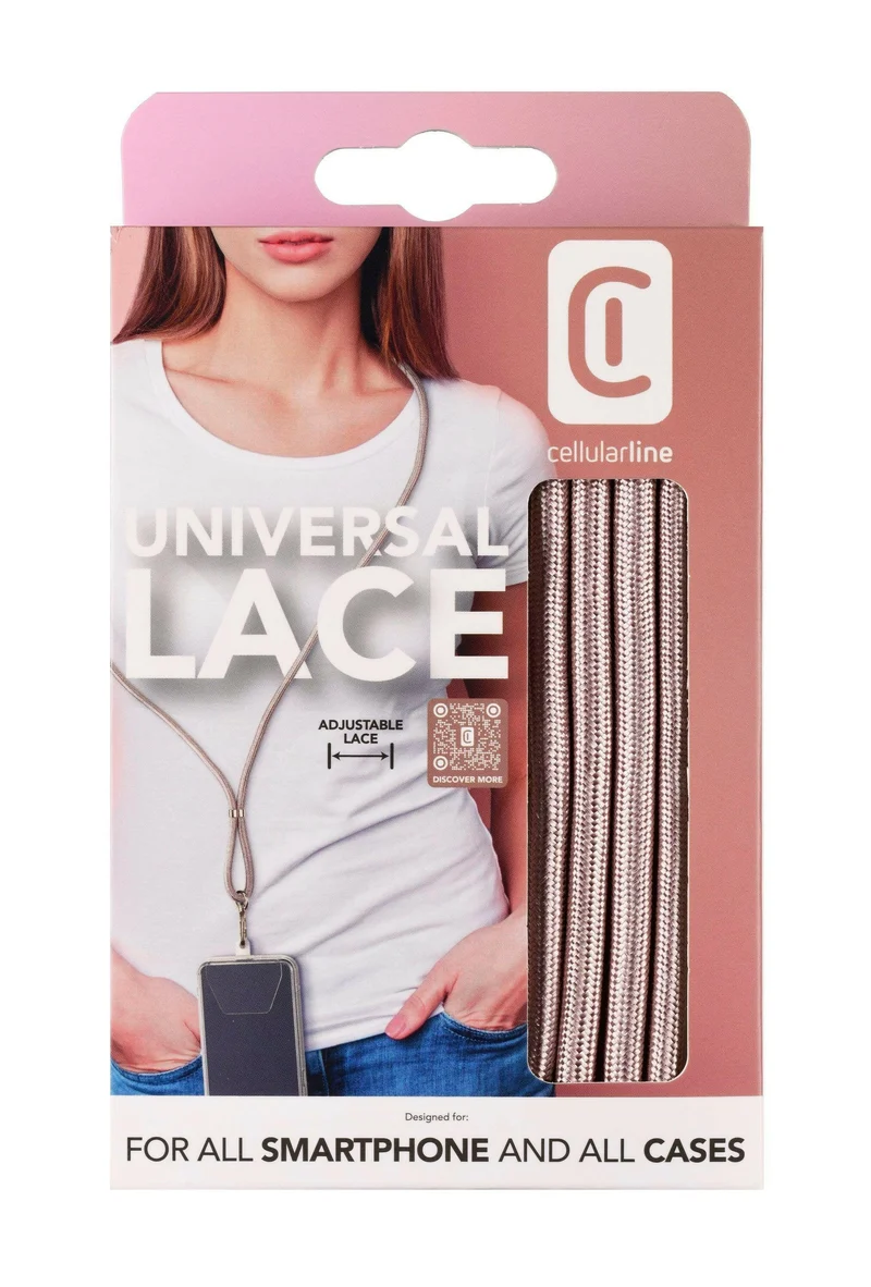 Cellularline Universal Lace Handykette Rose Gold, 750 mm
