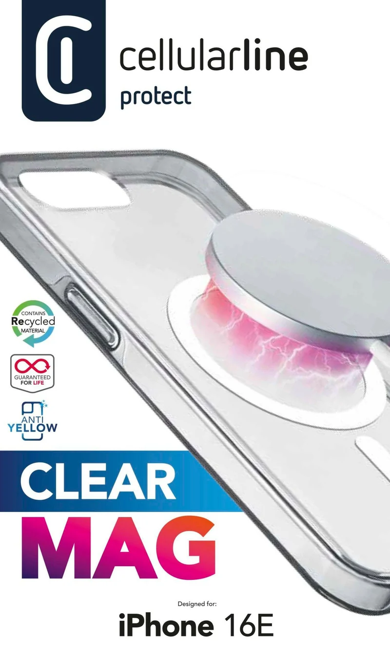 CellularLine Clear MAG Hard Case für iPhone 16E – MagSafe