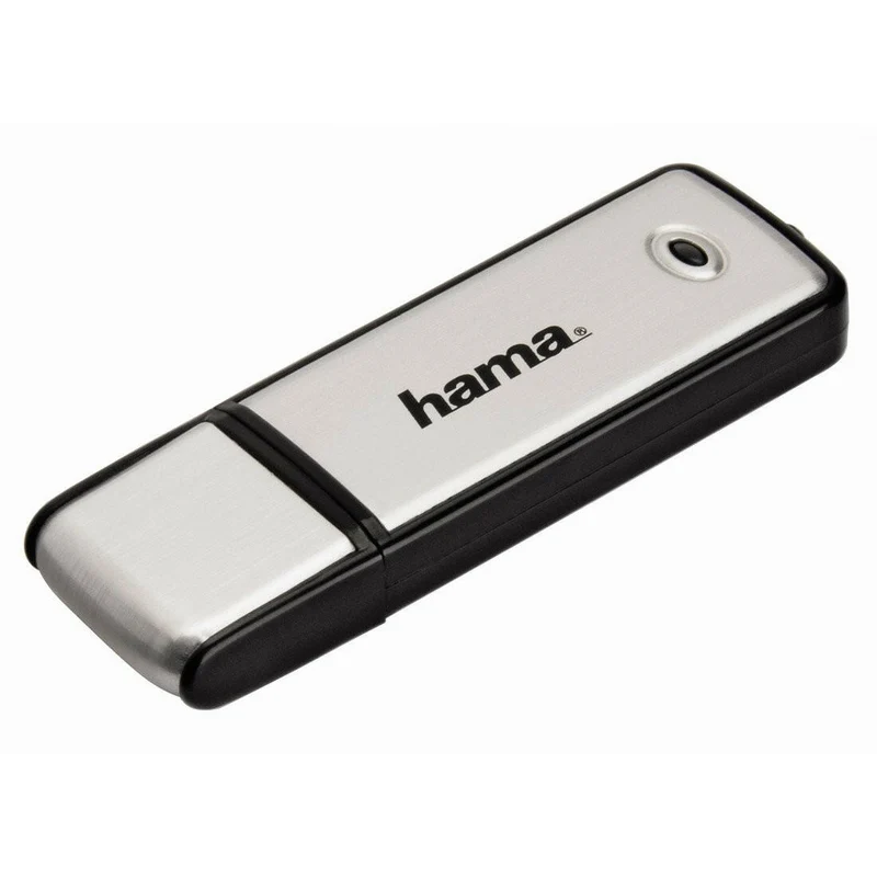 Hama USB-Stick 64GB USB 2.0 Schwarz/Silber mit LED-Anzeige