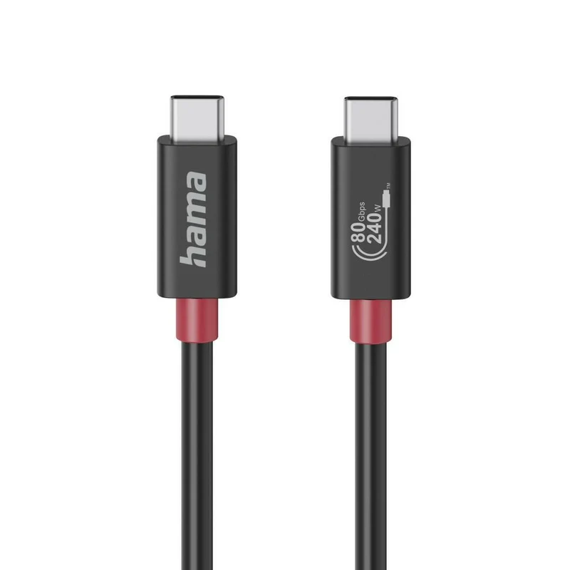 Hama USB-C-Kabel 1m, 80 Gbit/s, 240 W, E-Marker, USB4
