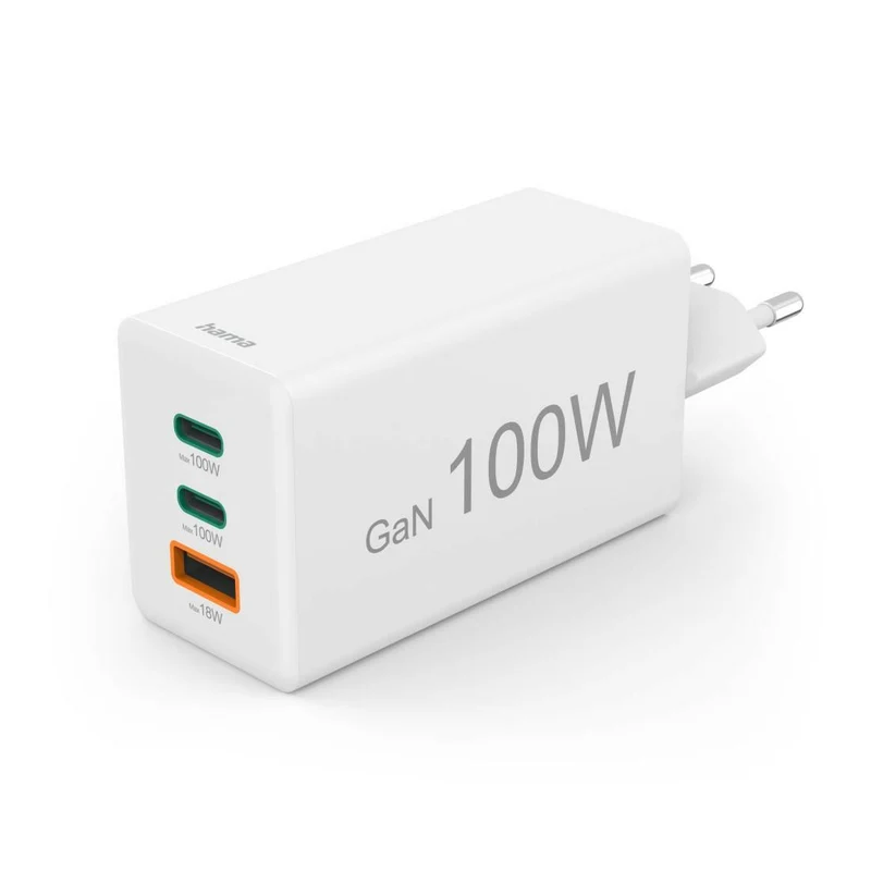 Hama GaN USB-C Ladegerät 100W Weiß - Universal Schnelllader