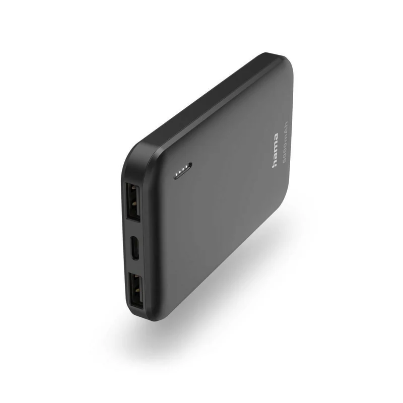 Hama Powerbank Pocket 5, 5000mAh, 2x USB-A, Anthrazit