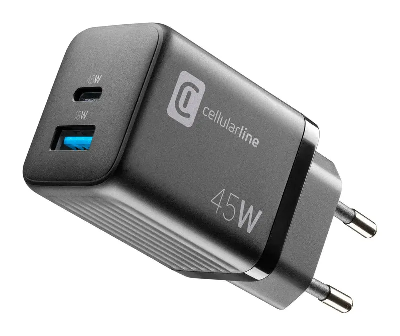 Cellularline Multipower Micro 45W GaN Dual USB-C Charger