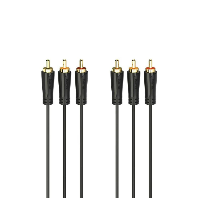 Hama 1,5m Cinch-Kabel, vergoldet, Audio/Video Composite