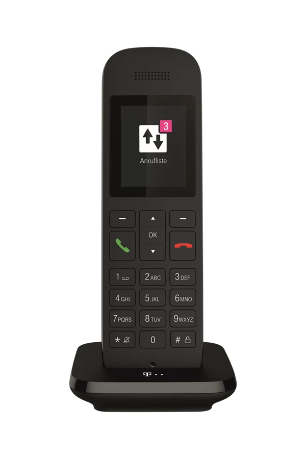 Telekom Speedphone 12 schnurlos mit Ladeschale, Schwarz