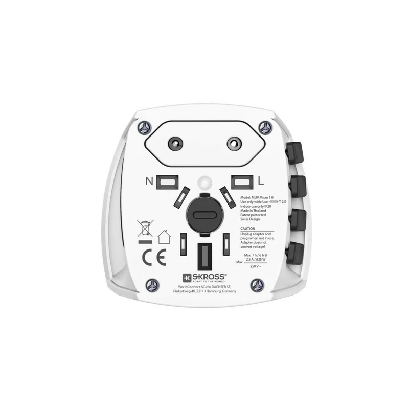 Hama MUV Micro Reiseadapter 2-polig für Weltreisen