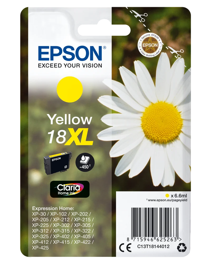 Epson 18XL Gänseblume Gelb Tintenpatrone für XP-Modelle