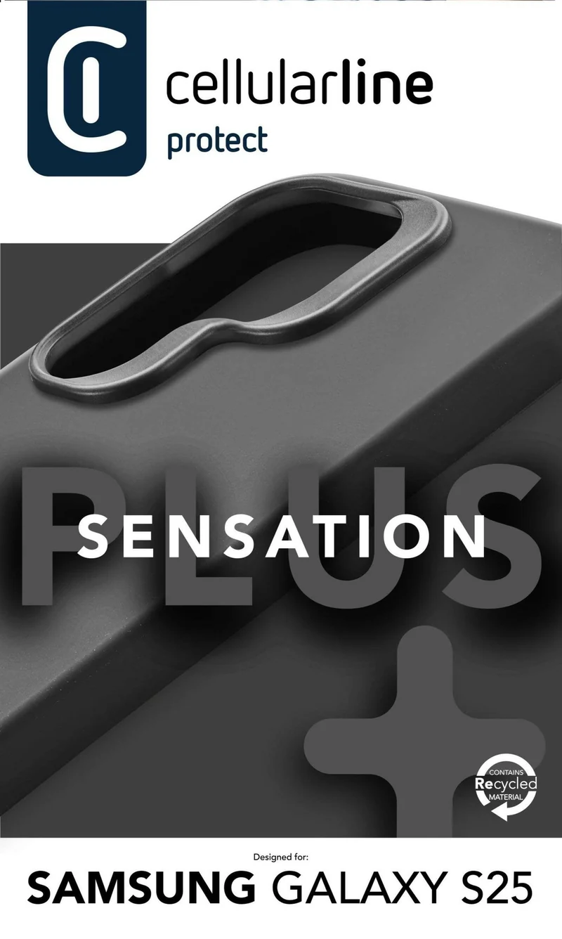Cellularline Galaxy S25 Case Black - Monochromatisches Cover