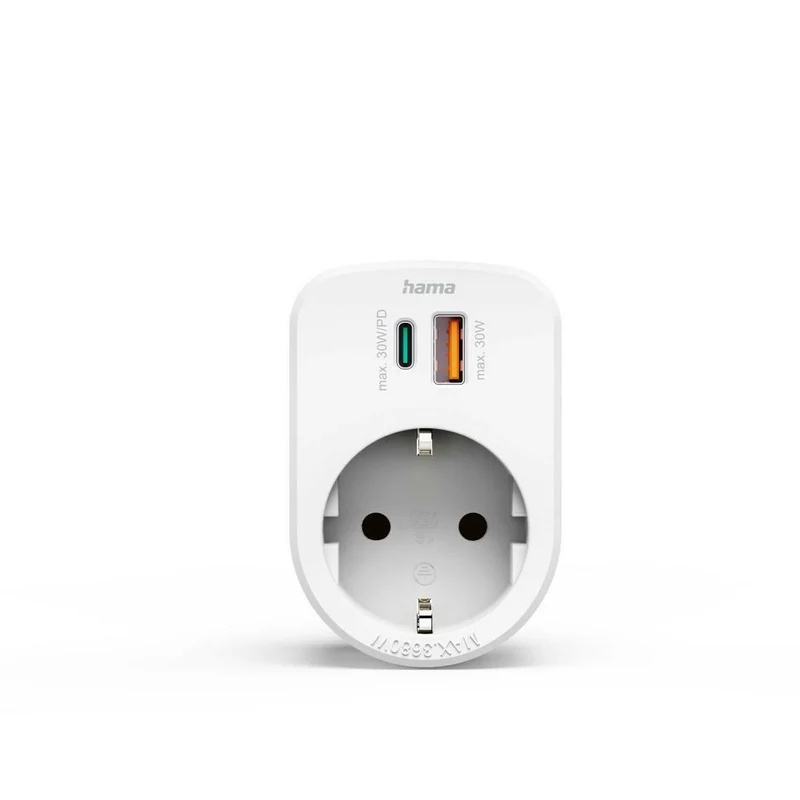 HAMA Mehrfachstecker 3er mit USB-C PD & USB-A, 30W