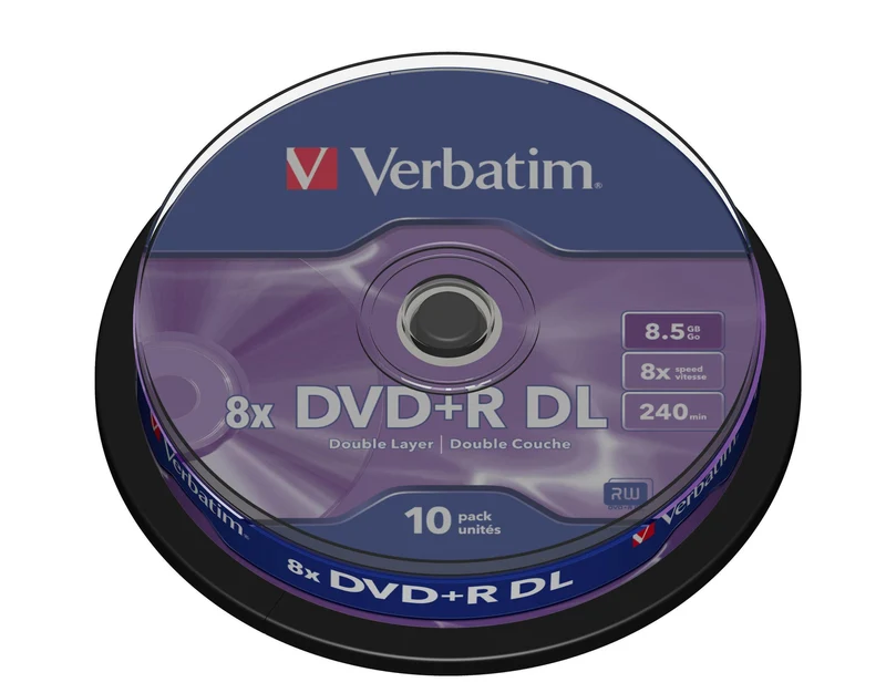 Verbatim DVD+R DL 8.5GB Matt Silver 8x 10er Pack