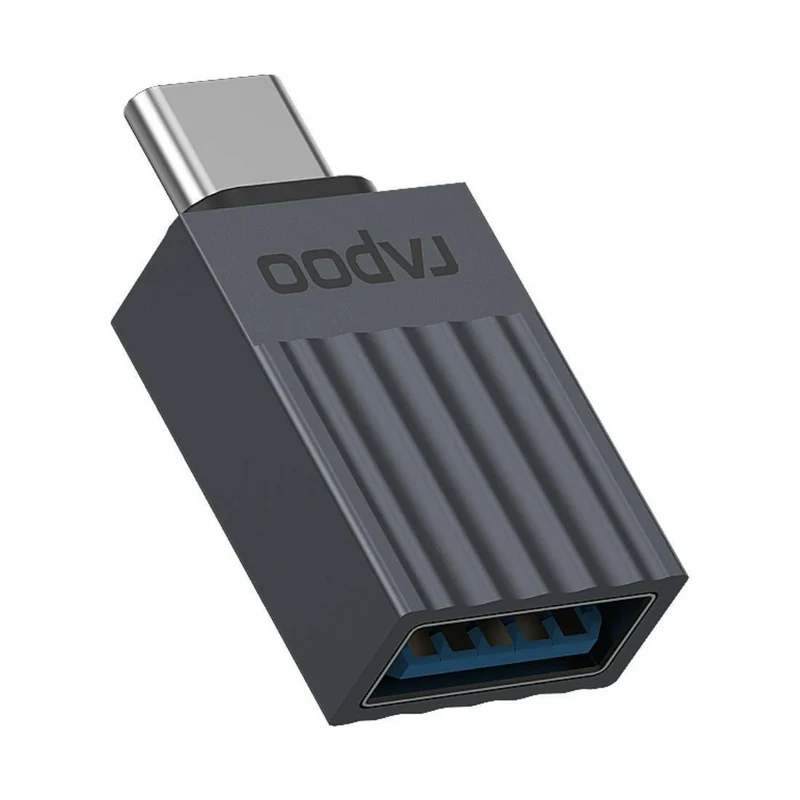 Rapoo UCA-1001 USB-C Adapter, grau, USB-A, Aluminium LED