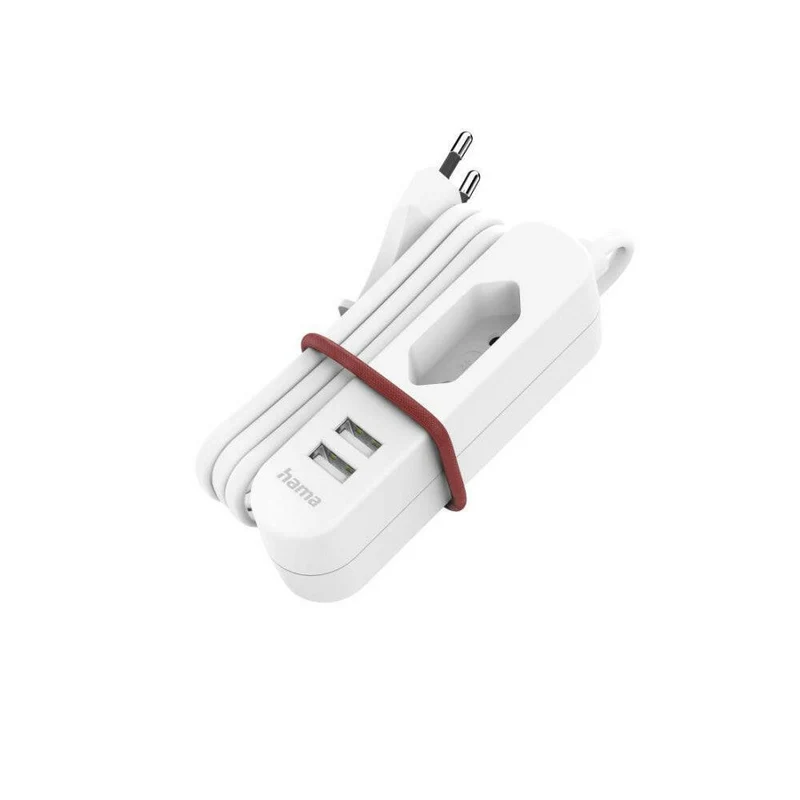 Hama USB-Steckdosenleiste 2x USB-A Eurostecker 1,9m